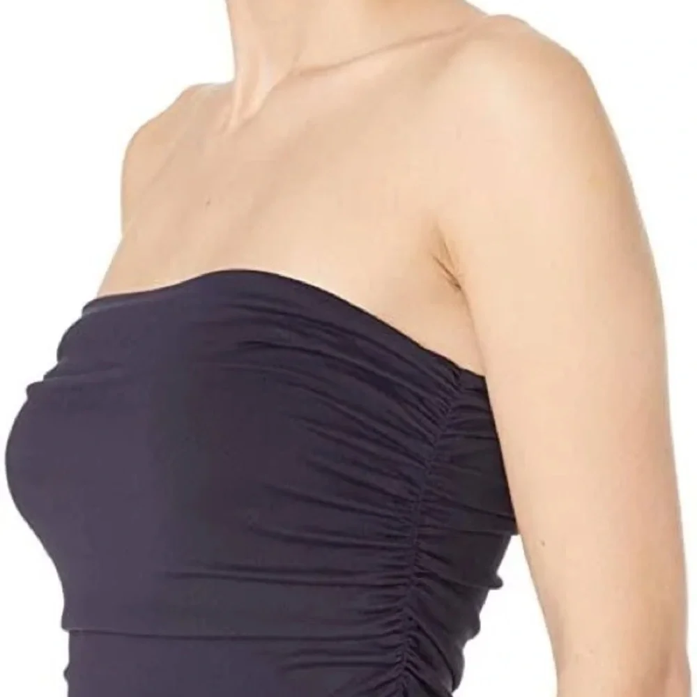 Susana Monaco Midnight Ruched Strapless Jumpsuit - Medium - Picture 2 of 9